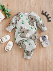 Baby Cartoon Koala Long Sleeve Rompers