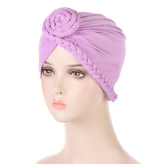 Round Twist Braided Turban Cap Elastic Head Wrap Head Scarf Chemo Cap