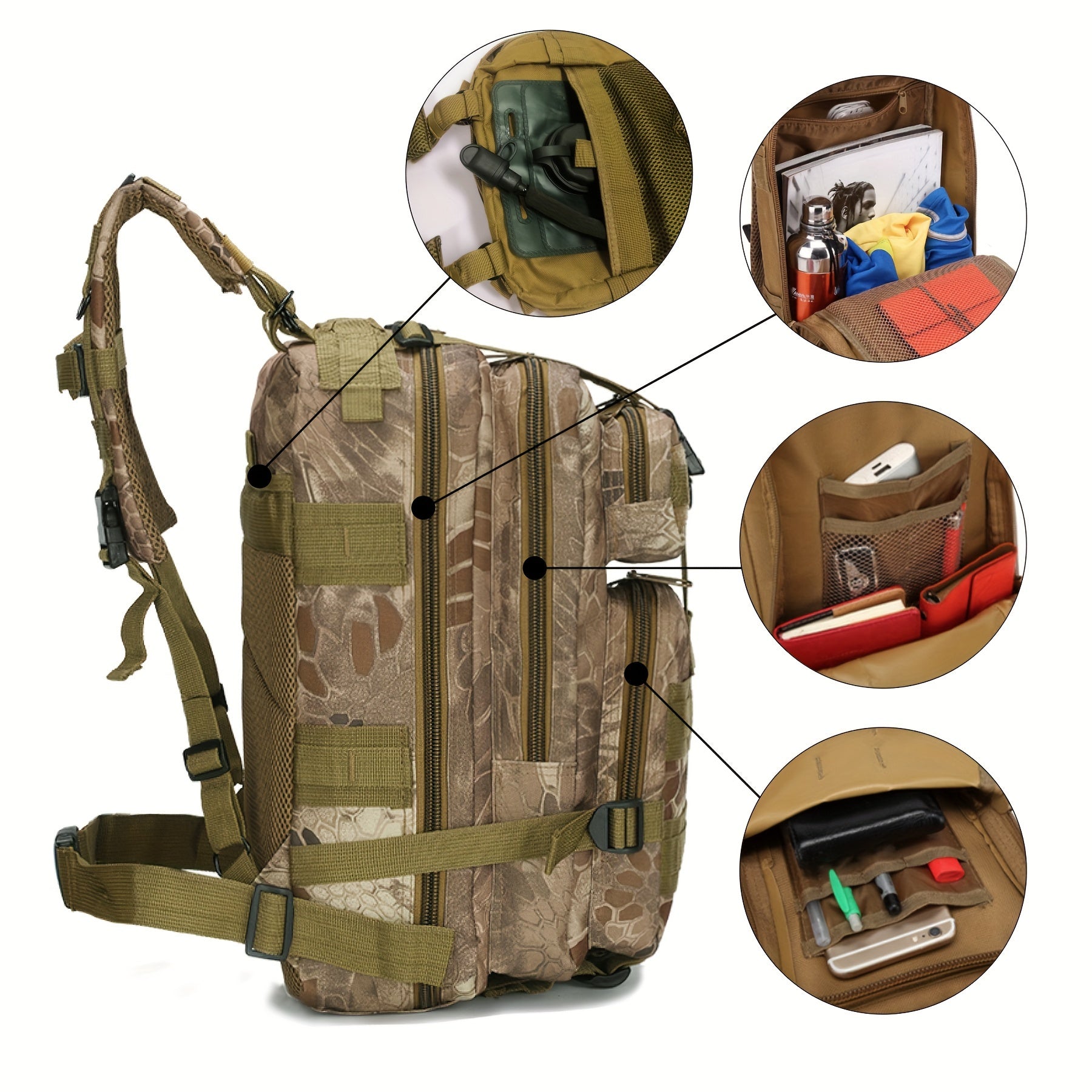 Waterproof Outdoor Sports Hiking Rucksack with Molle System