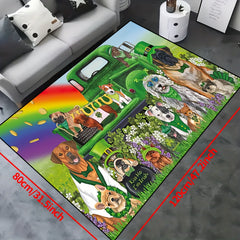 Lucky Pups Area Rug Waterproof Machine Washable Carpet