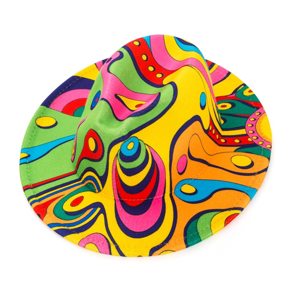Men's Colorful Top Hat Wide Brim Cloche Hat