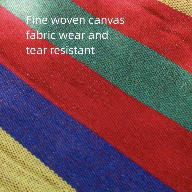 Thickened Canvas Hammock w/Curved Wooden Stick for Camping