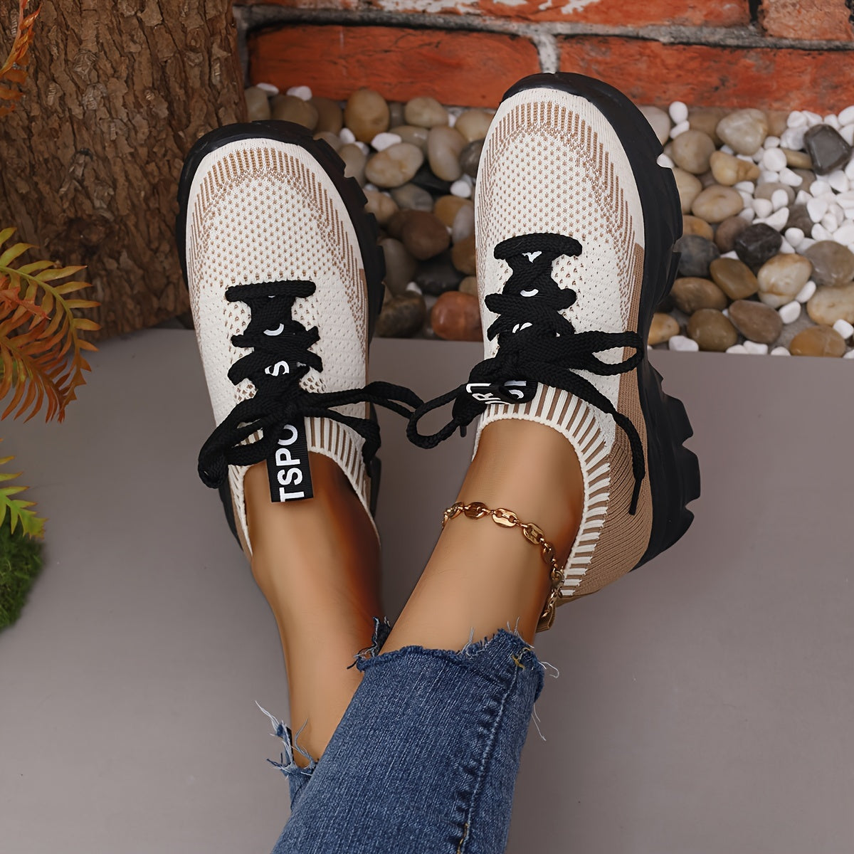 Women's Thick Bottom Running Shoes Mesh Breathable Non-slip Durable Casual Shoes
