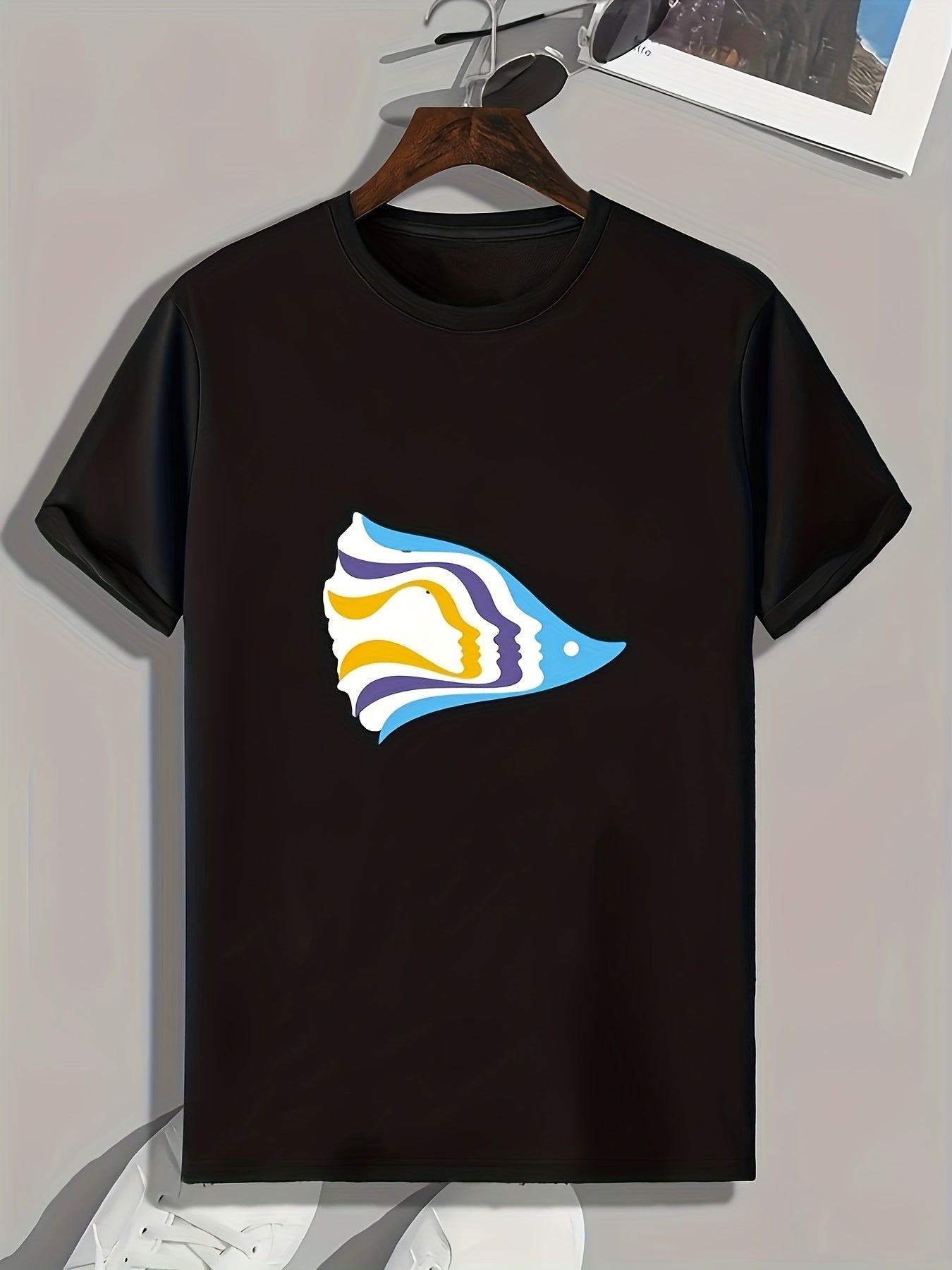 Pattern Print Men's Graphic T-shirt for Summer