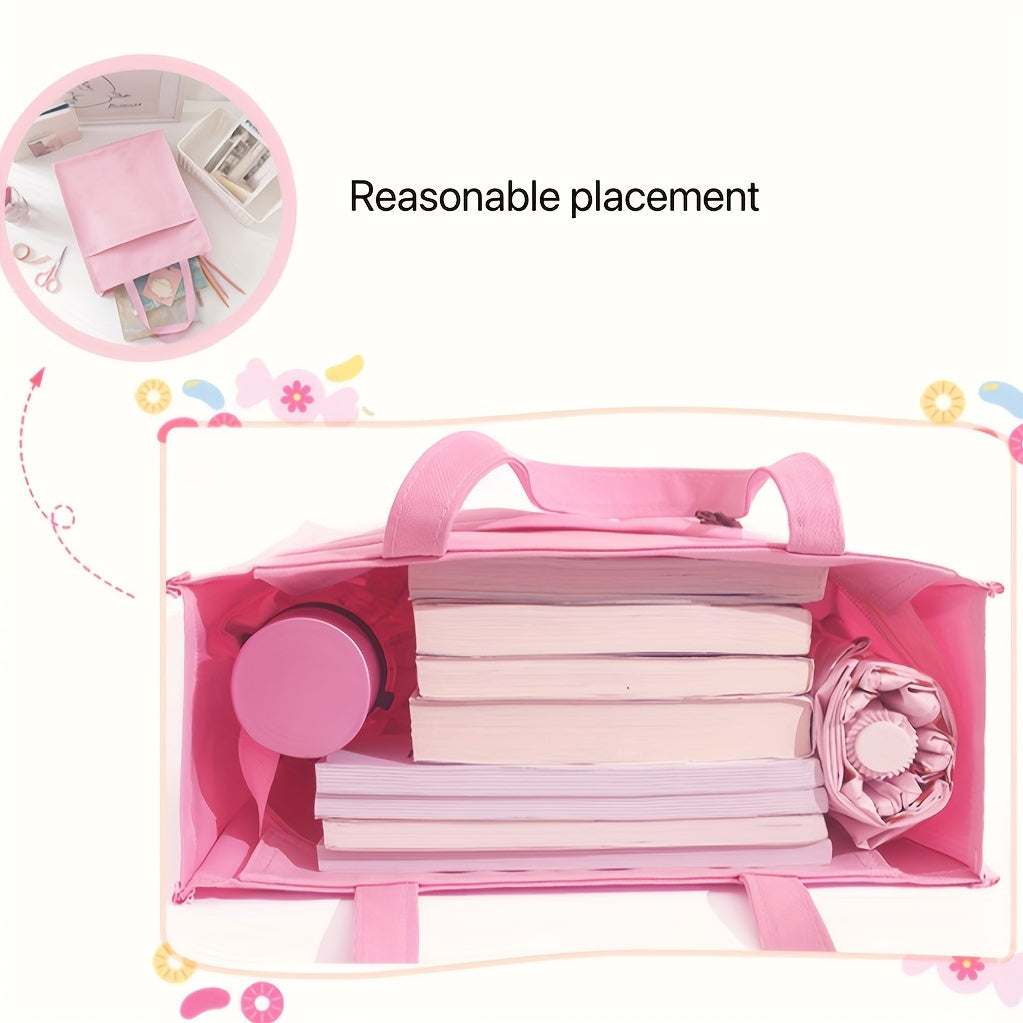 Cartoon Lightweight Large Capacity Tutoring Bag Casual Tote Bag For Girls