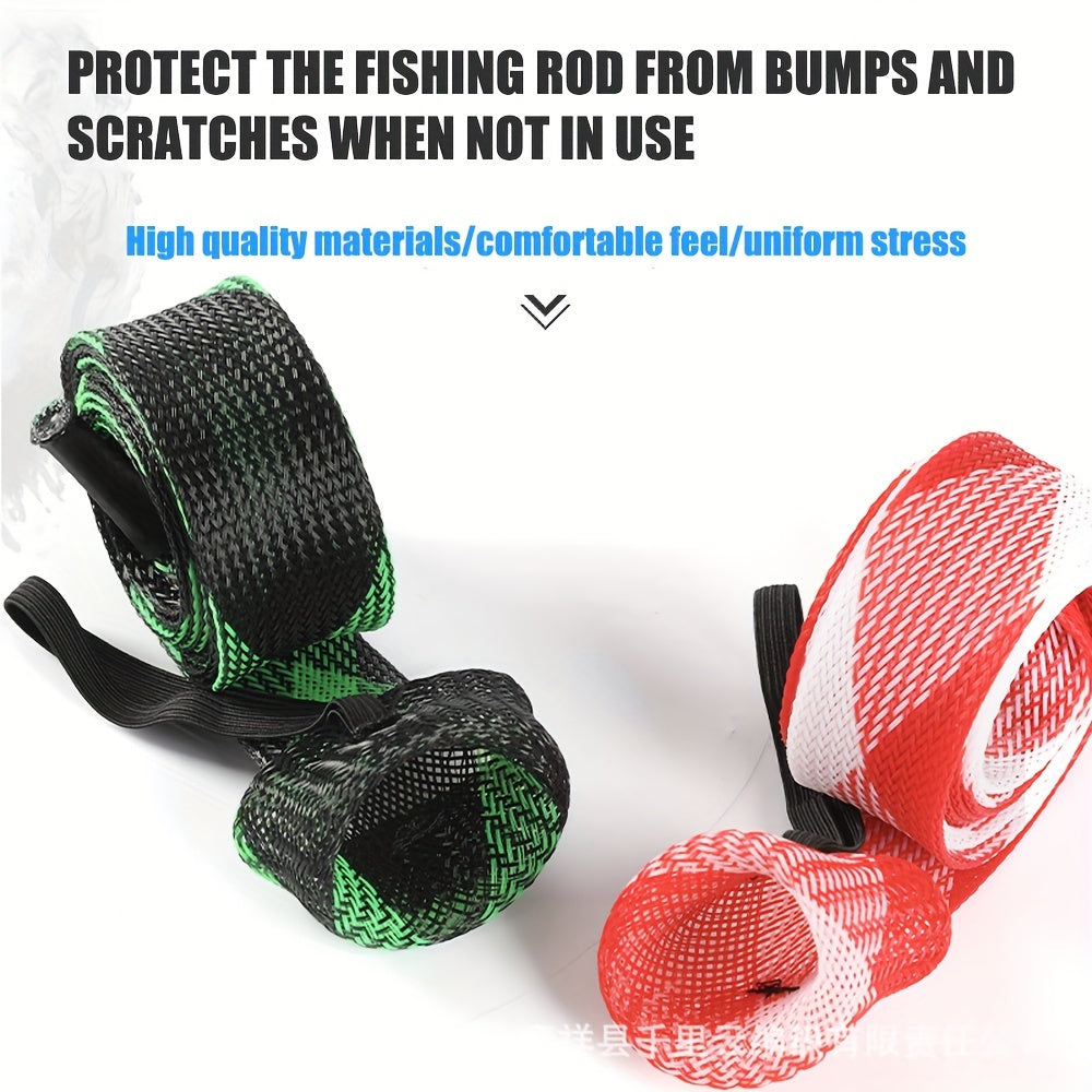 Rod Protector Sleeve Braided Mesh Reusable Telescopic Rods Protector