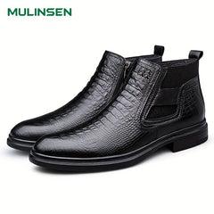 Men's Zipper Chelsea Boots Casual Ankle Shoes