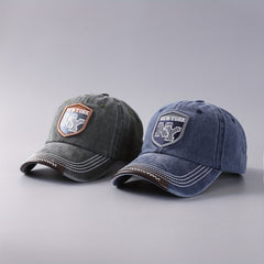 Unisex Sunshade Denim Baseball Cap with Letter Embroidery