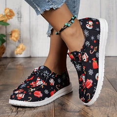 Women's Christmas Cartoon Print Low Top Sneakers