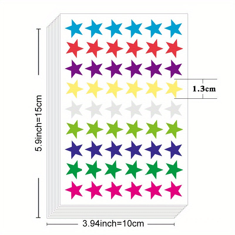 540pcs Foil Metallic Star Stickers - Reward for Home, School