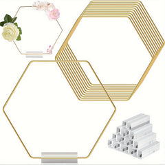 Golden Metal Floral Hoop Table Centerpiece for Party Wedding Decor
