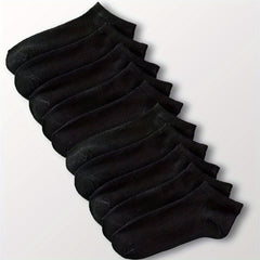 10 Pairs Solid Socks Low Cut Ankle Socks Women's Stockings