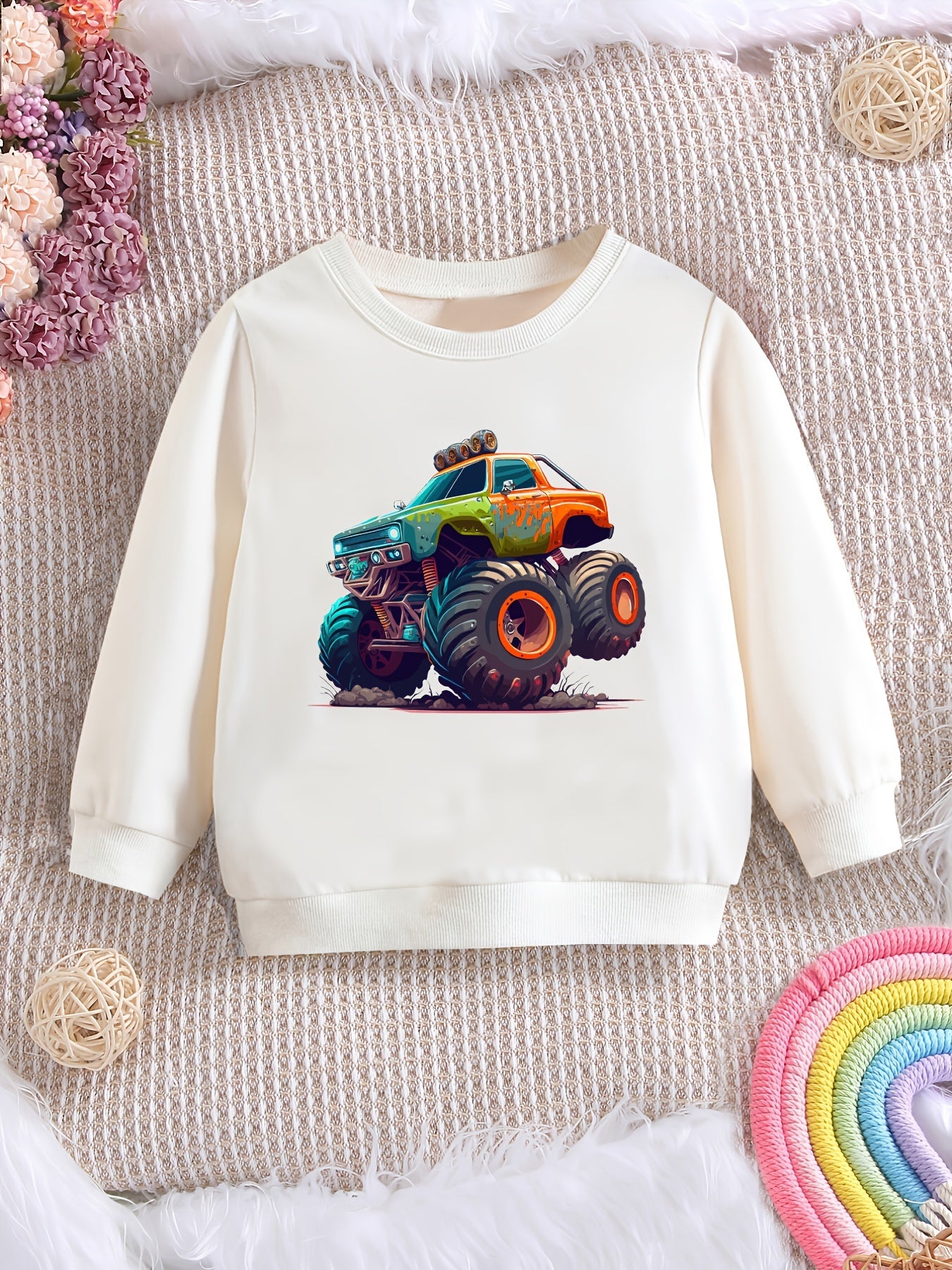 Boy's Off road & Monster Truck Print Sweatshirt