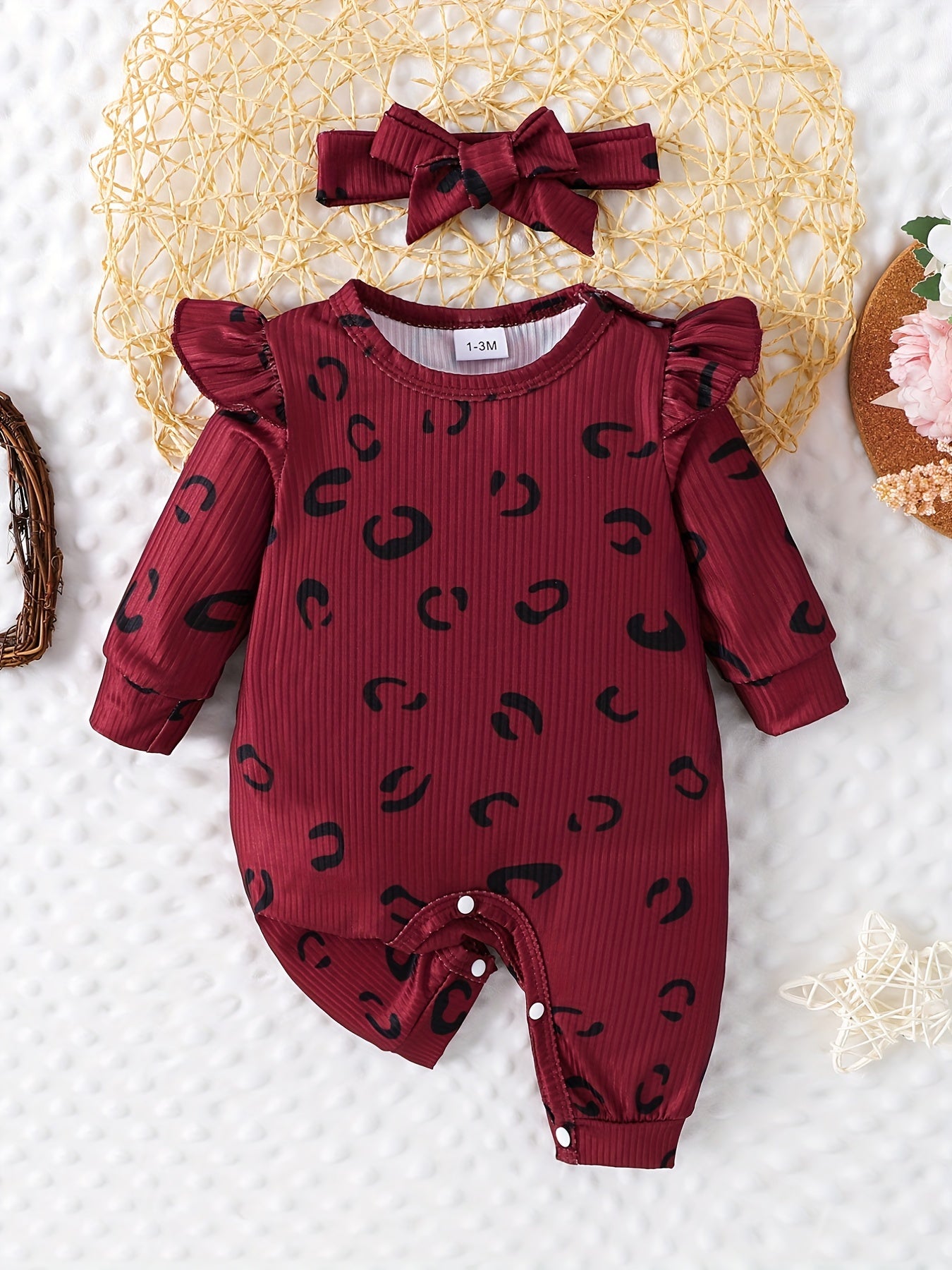 Newborn Infant Romper Long Sleeve Crew Neck Jumpsuit For Baby Boys And Girls