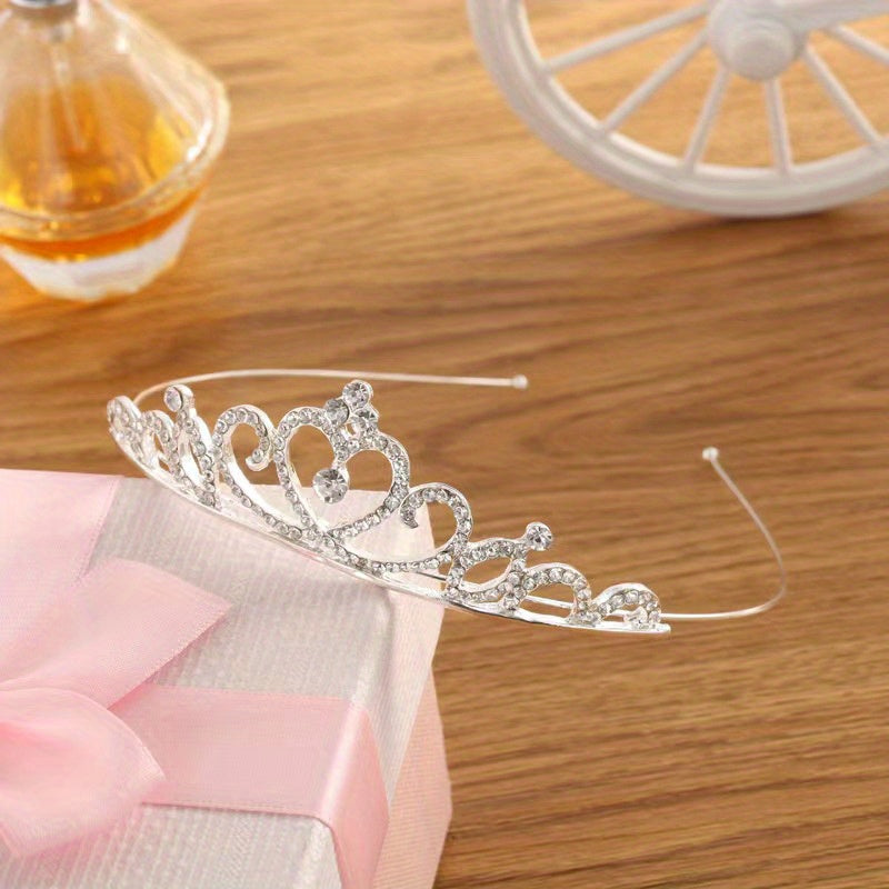 Girls Rhinestone Crown Hair Hoop - Birthday Dressing Headband