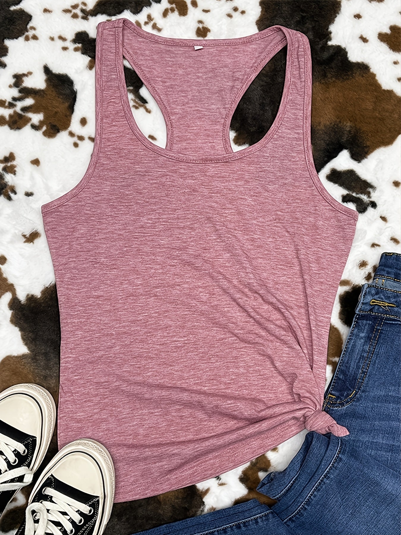 Women's Basic Solid Tank Top Sleeveless Crew Neck Casual Top