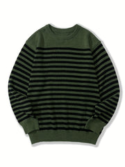 Striped Sweater Men's Casual Warm Pullover