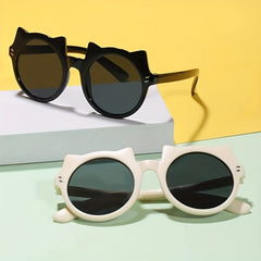Cat Round Frame Sunglasses UV Protection Summer Beach Baby Accessory