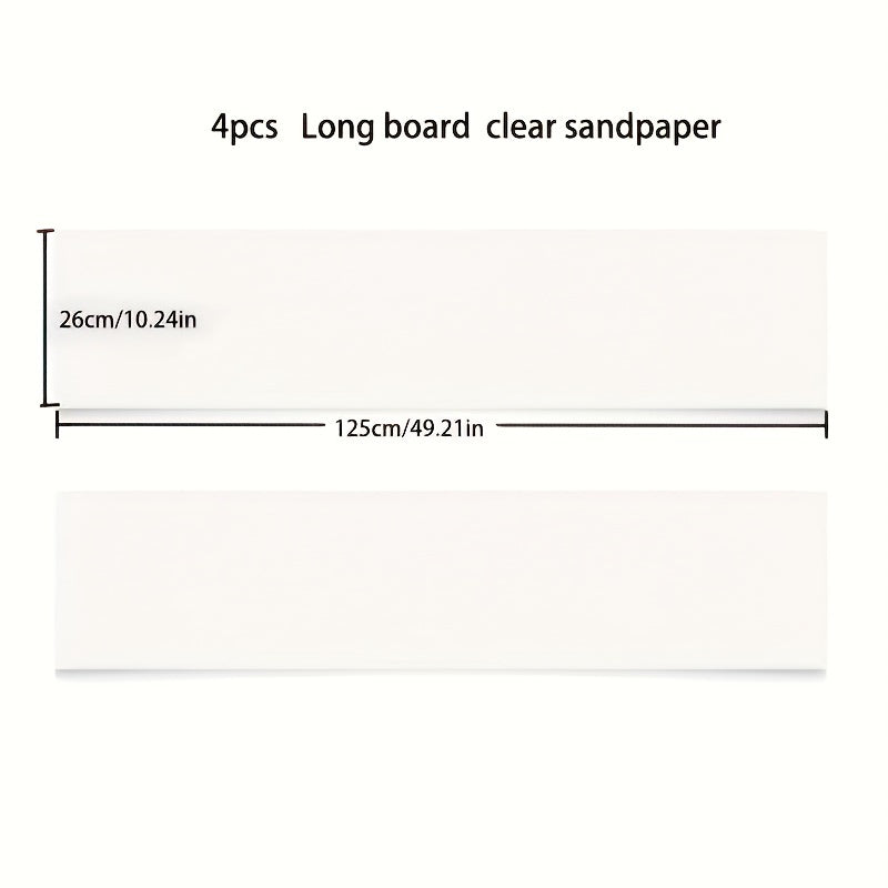 2/4pcs Skateboard Sandpaper 125x49 inch Professional Transparent Long Sandpaper
