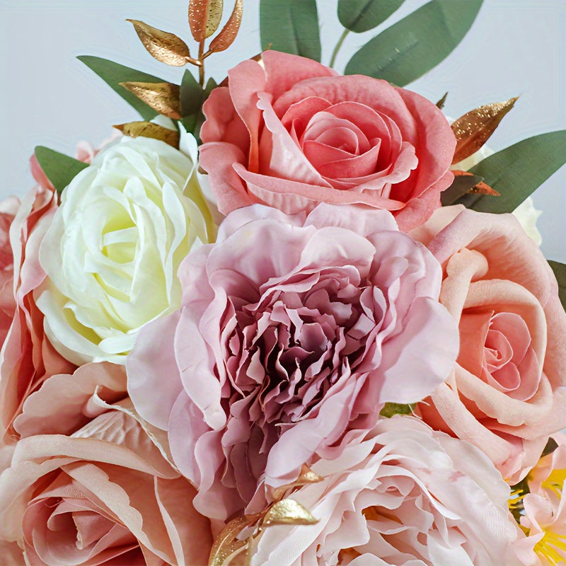 Romantic Bridal Bouquet for Outdoor Wedding with Artificial Flowers