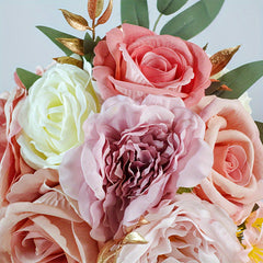 Romantic Bridal Bouquet for Outdoor Wedding with Artificial Flowers