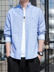 Men's Formal Button Up Shirt with Chest Pocket
