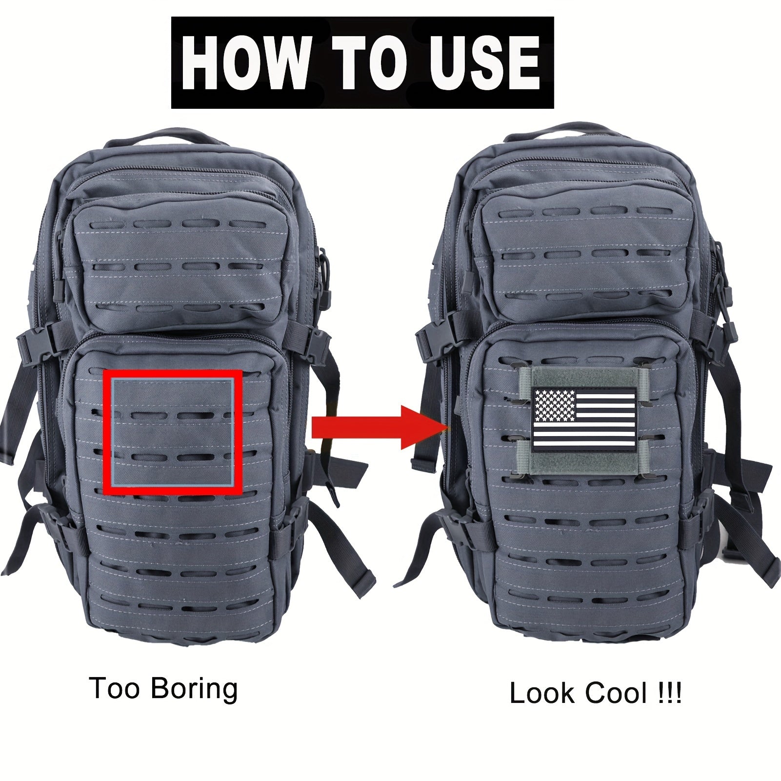 4pcs Molle Patch Panel with American Flag Patch