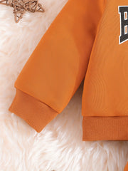 Baby Boy's Letter Graphic Sweatsuit Hoodie & Pants Set for Autumn/Winter