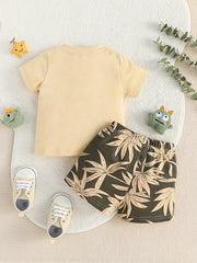 2pcs Baby Boy's Casual T shirt & Shorts Set Kid's Tee Top Outfit