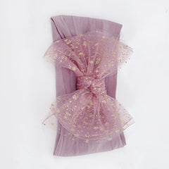 Mesh Bow Wide Headband Elastic Hair Band for Baby Boys and Girls
