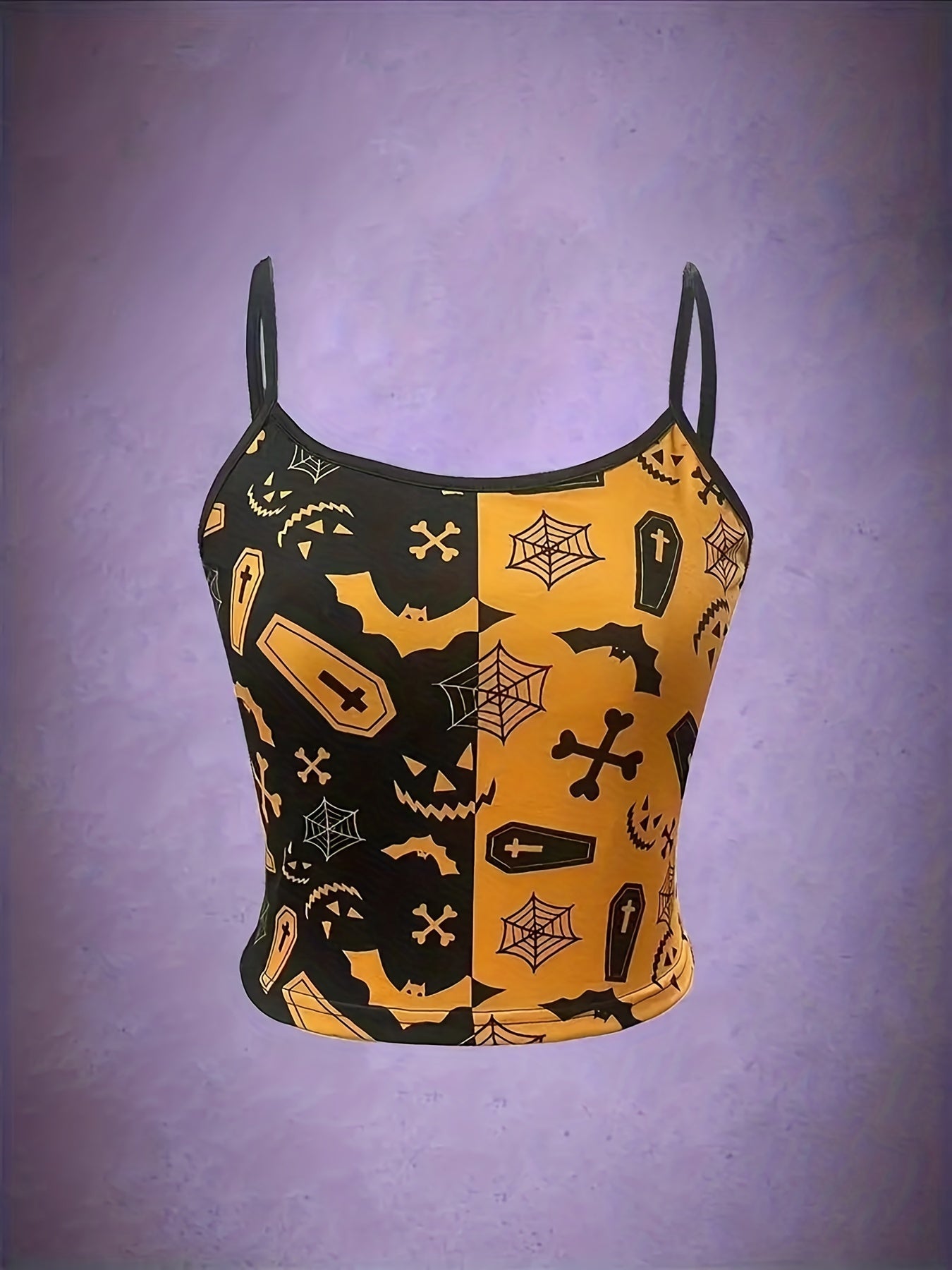 Colorblock Graphic Print Halloween Cami Top