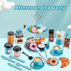 Kids Toy Tea Set & Coffee Machine - Great Gift for Boys and Girls