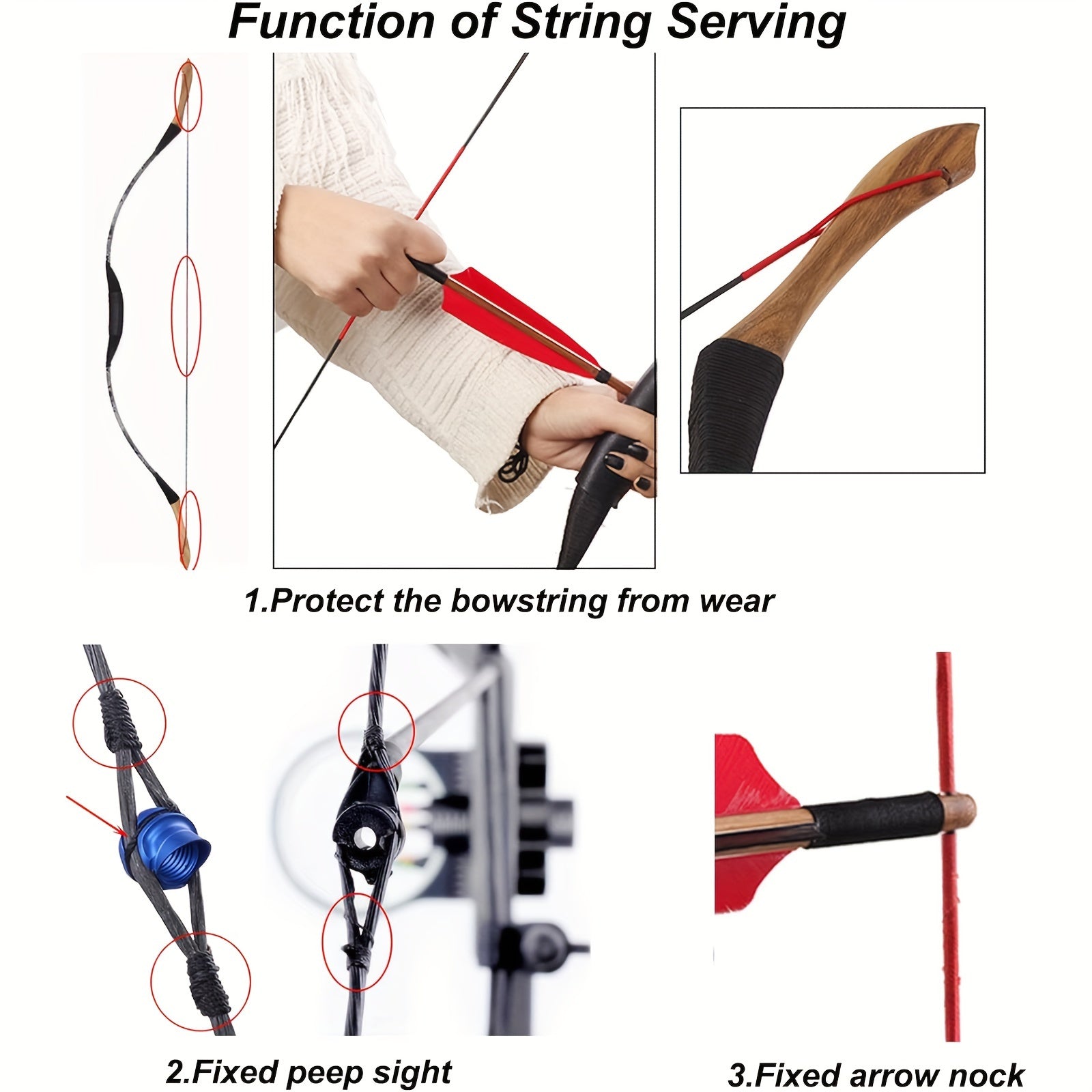 Bow String Serving Thread Archery Bowstring Serving Tool Maintenance Accessories