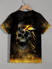 Skull 3d Print Men's Graphic T shirt