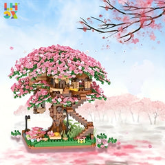 Cherry Bonsai Tree Building Set - Mini Blocks Sakura Tree House