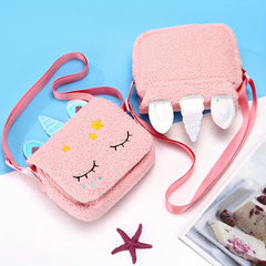 Kids Cartoon Plush Crossbody Bag Casual Shoulder Bag