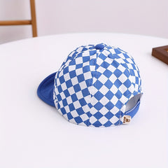 Children's Plaid Cotton Cap for Sun Protection