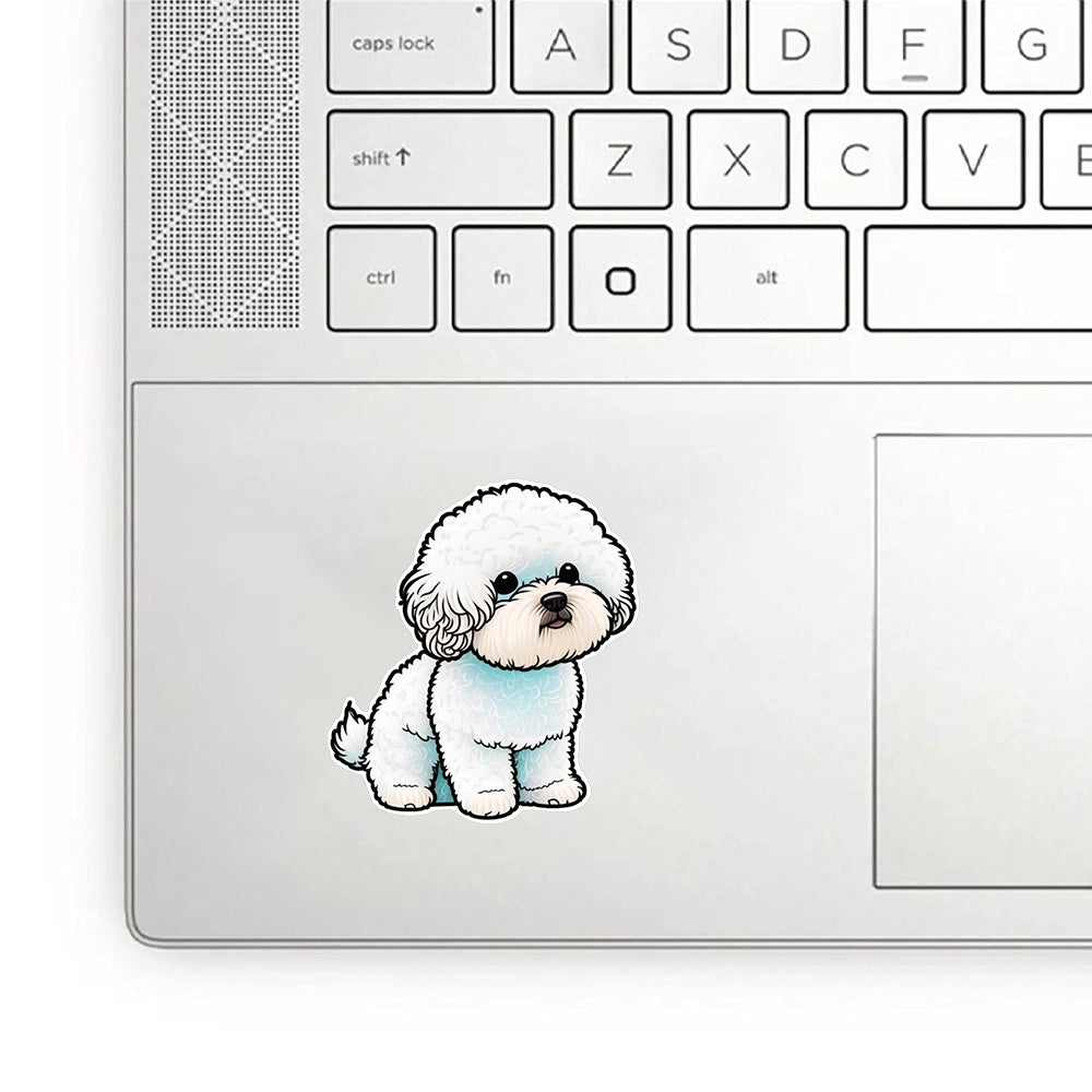 Bichon Puppy Stickers Soft Film Adhesive Decals for Laptop Water Bottle Skateboa
