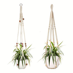 4 Pack Tassel Plant Hanging Rack with Wooden Beads