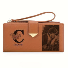 Personalized Women's Clutch Wallet with Snap Closure