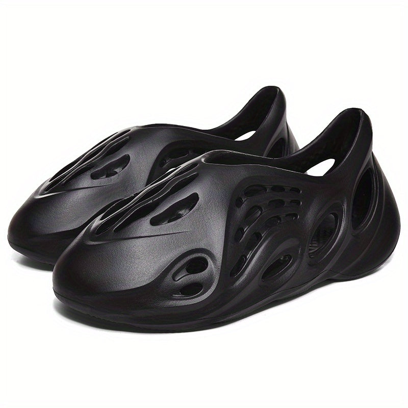 Men's Outdoor Hollow Out Slip On Foam Slides Anti-skid Beach Shoes