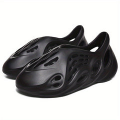 Men's Outdoor Hollow Out Slip On Foam Slides Anti-skid Beach Shoes