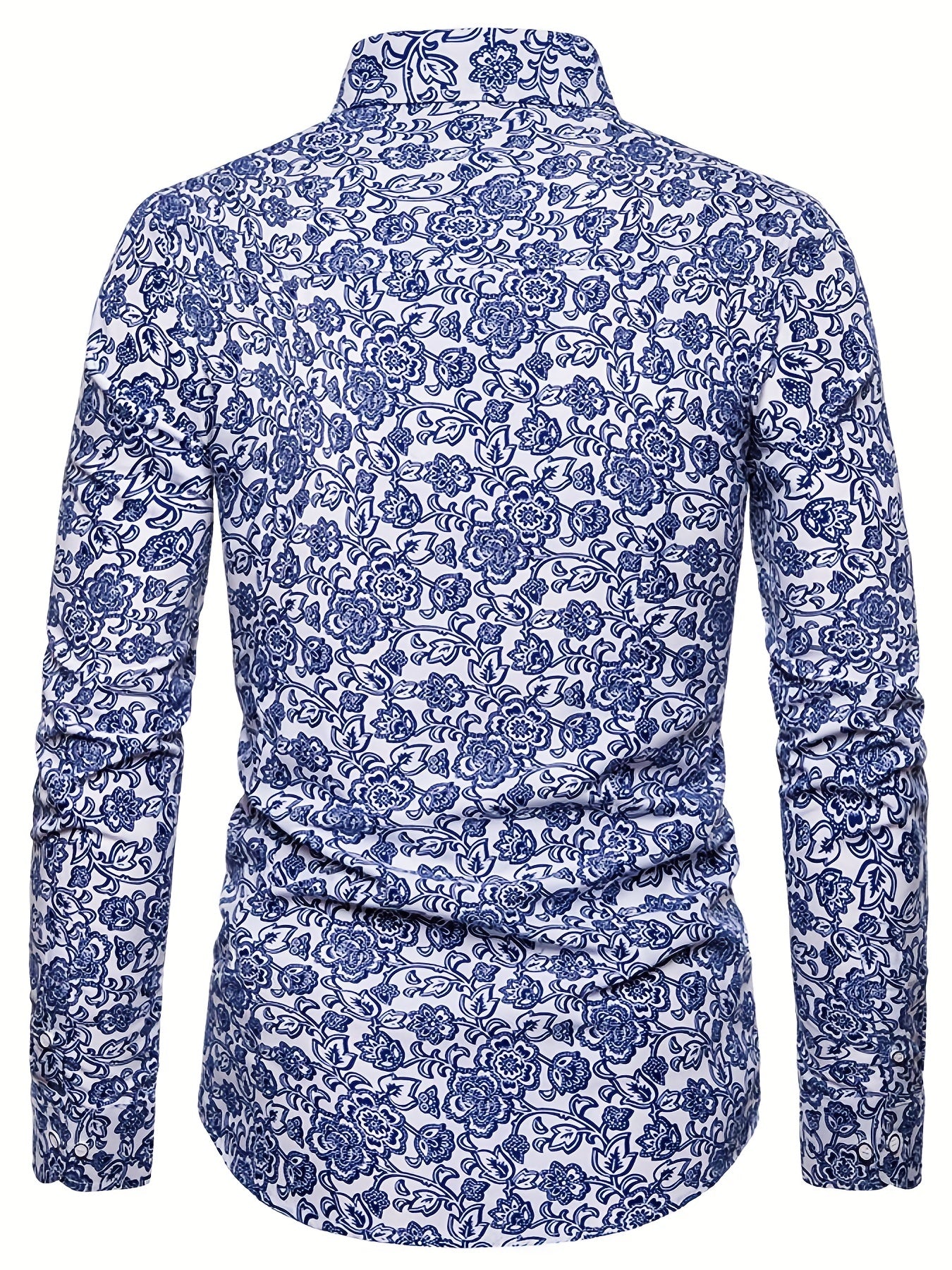 Men's Floral Printed Casual Shirt Long Sleeves Regular Fit