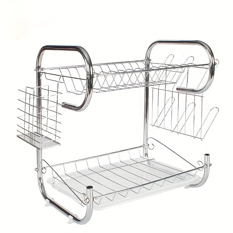 Kitchen Dish Storage Rack with Cup Holder and Chopstick Tube