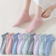 10 Pairs Solid Crew Sports Socks Women's Stockings & Hosiery