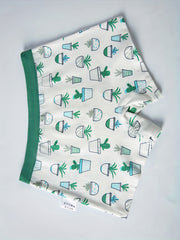 2pcs Boy's Boxer Briefs Cartoon Cactus Print Elastic Waist Shorts