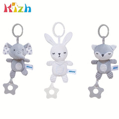 KIZH Hanging Rattle Toy Animal Wind Chime Plush Stuffed Animal Rattle Toy