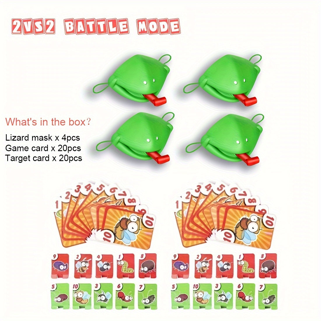 Catch Bugs Game Family Board Games Lizard Mouth Mask Party Funny
