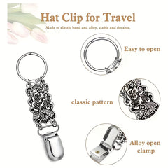 Vintage Flower Hollo Out Metal Hat Clip for Women