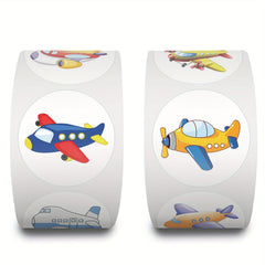 500pcs Cartoon Airplane Reward Stickers Roll - Decorative Stickers
